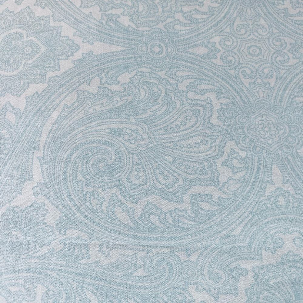 Luxury Queen Flat Sheet Blue Wht Vintage India soft Cotton